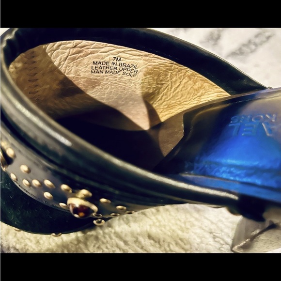 Michael Kors black suede heels mules with stones, size 7 - Picture 5 of 9